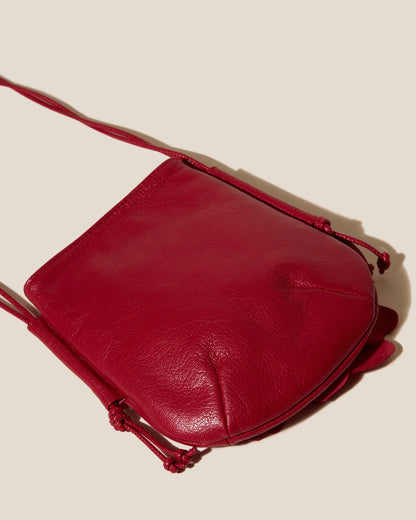 Red 3D Floral Leather Mini Crossbody Bag